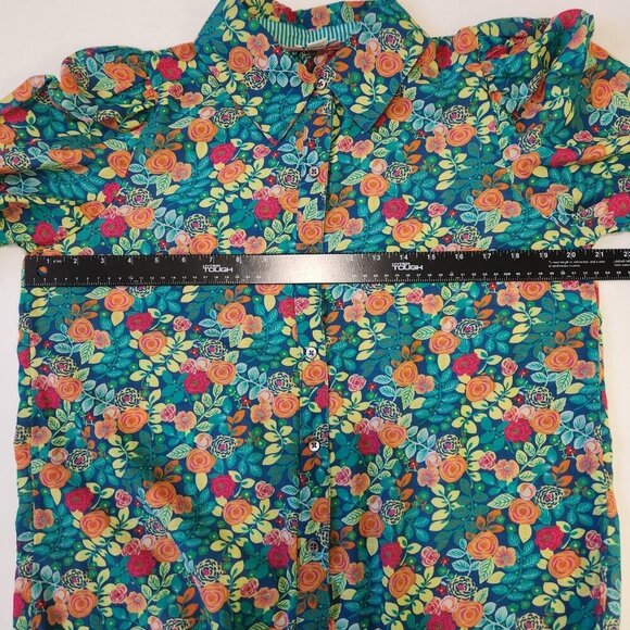 Sundance Rosie Vines Puff Sleeve Blouse M Multicolor Button Up Cottage Prairie - Picture 7 of 10